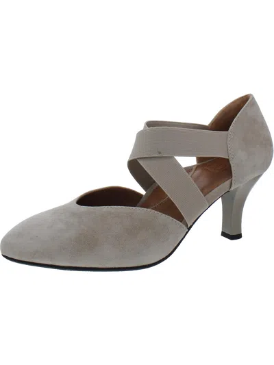 L'amour Des Pieds Bishar Womens Pointed Toe Dressy Kitten Heels In Grey