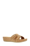 L'amour Des Pieds Careena Wedge Slide Sandal In Brown