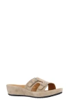 L'amour Des Pieds Careena Wedge Slide Sandal In Taupe