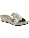 L'amour Des Pieds Catiana Sandal In Silver Gold Snake Print In Multi