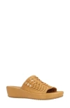 L'amour Des Pieds Cyra Platform Wedge Slide Sandal In Lioness