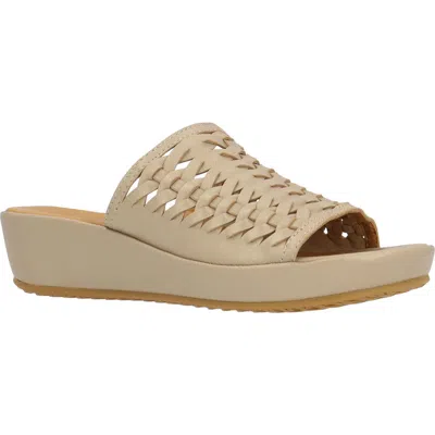 L'amour Des Pieds Cyra Platform Wedge Slide Sandal In Neutral