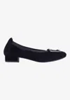L'amour Des Pieds Floella Buckle Pump In Black Kid Suede