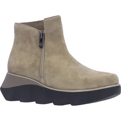 L'amour Des Pieds Hally Platform Wedge Bootie In Dark Taupe