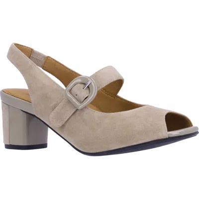 L'amour Des Pieds Merryn Slingback Mary Jane Sandal In Taupe