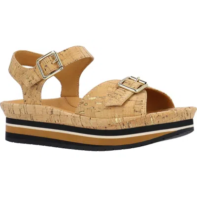 L'amour Des Pieds Vardant Platform Sandal In Natural/gold