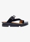 L'amour Des Pieds Alanza Toe Loop Sandal In Black