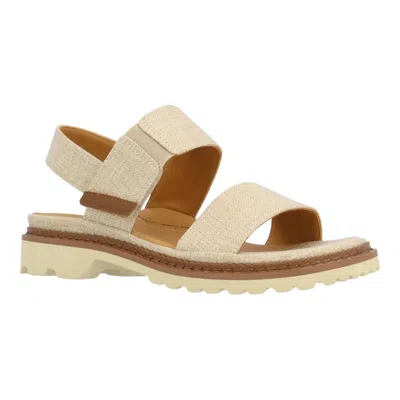 L'amour Des Pieds Women's Delphina Sandal In Linen In Multi