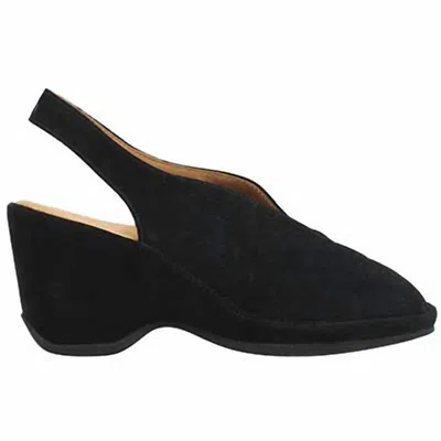 L'amour Des Pieds Women's Odetta Slingback Wedge Sandal In Black Suede