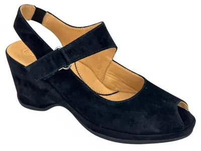 L'amour Des Pieds Women's Onella Peep-toe Wedge In Black In Multi