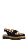 L'amour Des Pieds Zuree Genuine Calf Hair Slingback Loafer In Animal Print
