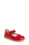 L'amour Iris Bow Mary Jane Flat In Red