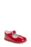 L'amour Kids' Cara Scallop Mary Jane Flat In Red
