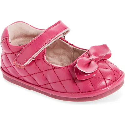 L'amour Kids' Quilted Mary Jane Flat In Fuchsia