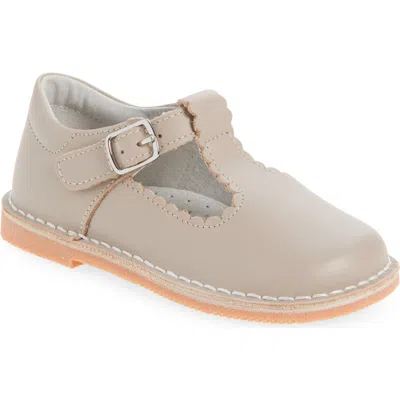 L'amour Kids' Selina Scallop T-strap Flat In Brown