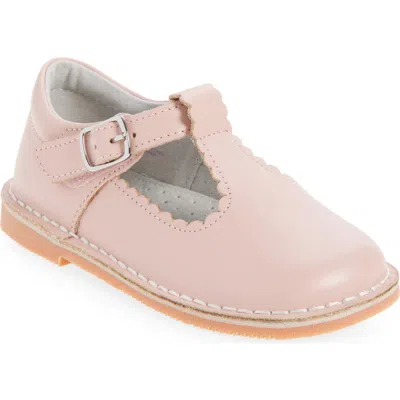 L'amour Kids' Selina Scallop T-strap Flat In Pink