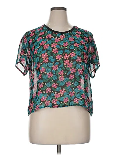 Pre-owned L'amour Nanette Lepore Short Sleeve Blouse In Blue