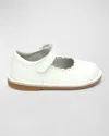L'amour Shoes Girl's Caitlin Scalloped Mary Jane, Toddler/kids In Off White