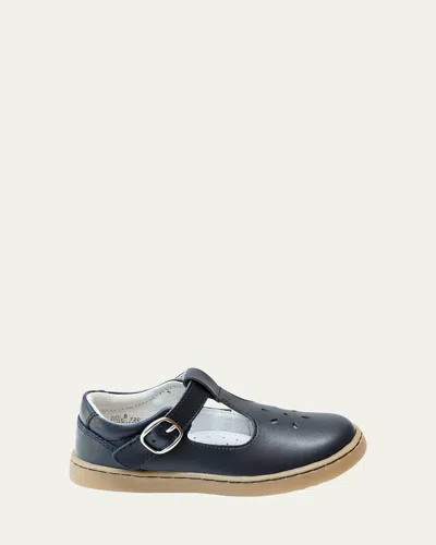 L'amour Shoes Girl's Chelsea T-strap Mary Jane Shoes, Baby/toddler/kids In Navy