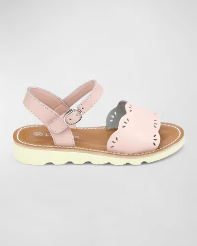 L'amour Shoes Girl's Ella Scalloped Sandals, Baby/toddlers/kids In Pink