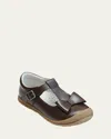 L'amour Shoes Girl's Emma Bow T-strap Mary Jane, Baby/toddler/kids In Brown