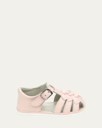 L'amour Shoes Kids' Girl's Everly Baby Bow Sandals, Baby In Pink