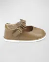 L'amour Shoes Girl's Joy Leather Cutout T-strap Mary Jane, Baby/toddler/kids In Mocha