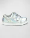 L'amour Shoes Girl's Kenzie Leather Sneakers, Baby/toddlers/kids In Holo