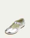 L'amour Shoes Girl's Sonia Scalloped Flats, Baby/toddlers In Silver