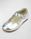 L'amour Shoes Kids' Girl's Sonia Scalloped Flats, Baby/toddlers In Silver