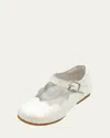 L'amour Shoes Girl's Sonia Scalloped Flats, Baby/toddlers In White