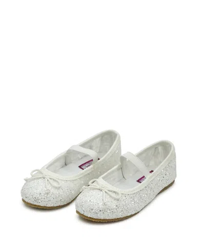 L'amour Shoes Girls' Victoria Glitter Flat - Baby, Toddler, Little Kid In Silver