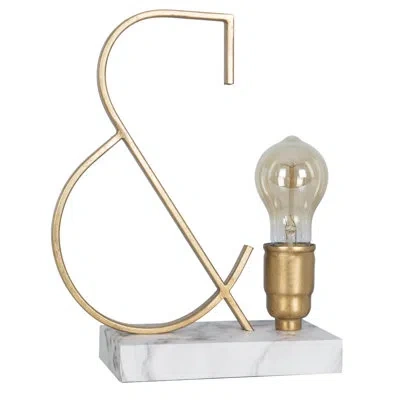 Lamps Per Se 12" Metal Table Lamp Set, Gold