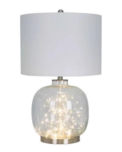Lamps Per Se 26in Glass Table Lamp With Linen Shade In White