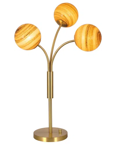 Lamps Per Se 3-light Metal Led Table Lamp In Gold