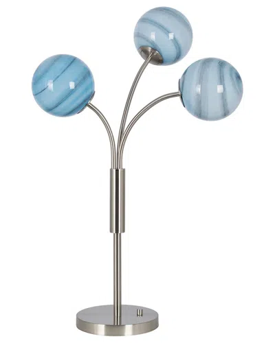 Lamps Per Se 3-light Metal Led Table Lamp In Silver
