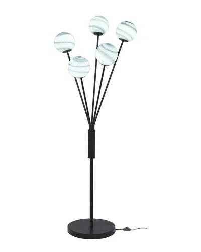 Lamps Per Se 5-light Metal Led Floor Lamp In Black
