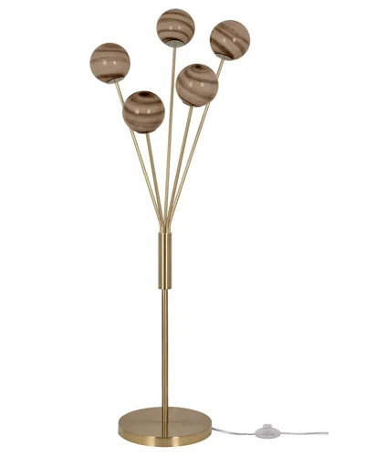 Lamps Per Se 5-light Metal Led Floor Lamp In Gold