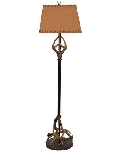 Lamps Per Se 61in Polyresin Floor Lamp With Fabric Shade In Brown