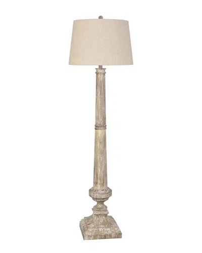 Lamps Per Se 62in Polyresin Floor Lamp With Linen Shade In Brown