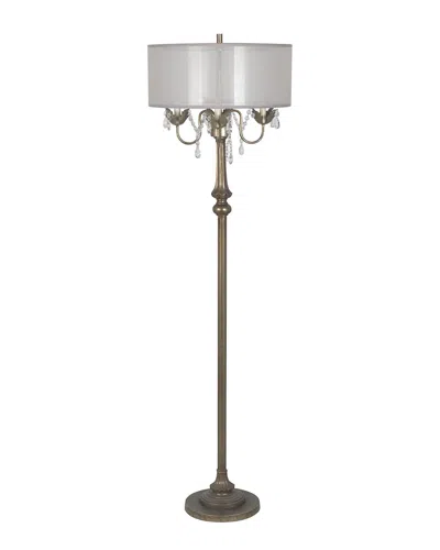 Lamps Per Se 65in Polyresin Floor Lamp With Linen Shade In Brown
