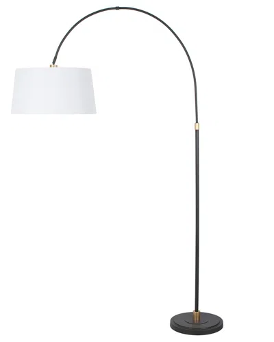 Lamps Per Se 78in Metal Floor Lamp With Linen Shade In Black