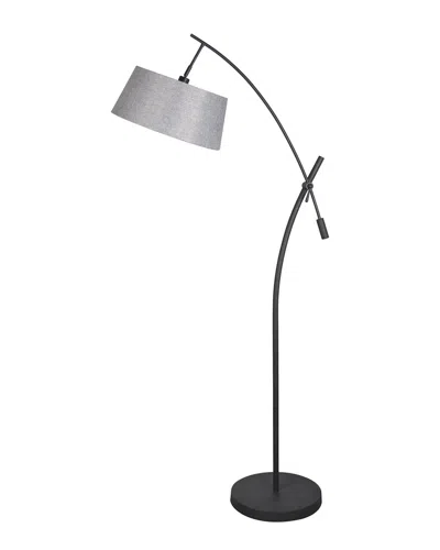 Lamps Per Se 80in Metal Floor Lamp With Linen Shade In Black