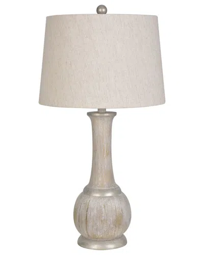 Lamps Per Se Set Of Two 29in Polyresin Table Lamps With Linen Shade In Gray