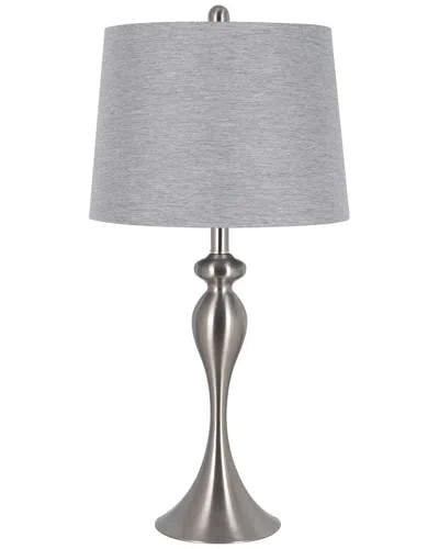 Lamps Per Se Set Of Two 29in Steel Table Lamps In Silver