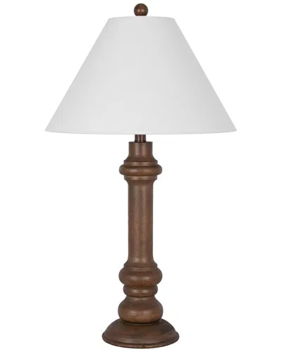 Lamps Per Se Set Of Two 30in Polyresin Table Lamps With Linen Shade In Brown