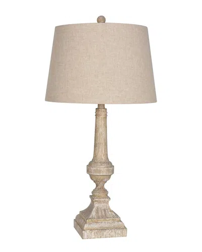 Lamps Per Se Set Of Two 30in Wooden Distressed Polyresin Table Lamps