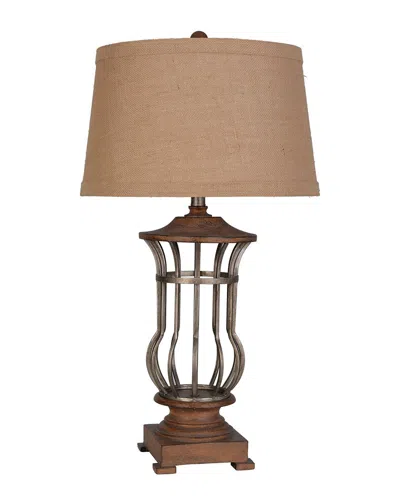 Lamps Per Se Set Of Two Metal & Polyresin Table Lamps In Brown