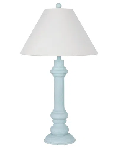 Lamps Per Se Set Of Two Polyresin 30in Table Lamps With Linen Shade In Blue