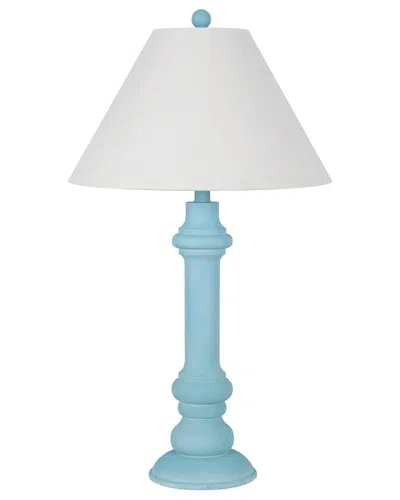 Lamps Per Se Set Of Two Polyresin 30in Table Lamps With Linen Shade In Blue